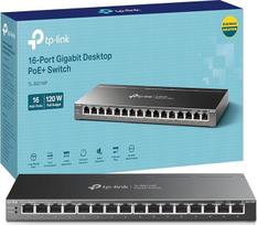 TP-Link TL-SG116P V1 - Komutatorius - nevaldomas - 16 x 10/100/1000 (PoE+) - stalinis - PoE+ (120 W)