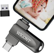 USB atmintinė 128GB 3 in 1 USB atmintinė, kurioje galima saugoti daugiau nuotraukų ir vaizdo įrašų Atmintinė i0S/Android/PC su atskiru USB adapteriu Atmintinė mobiliajam telefonui Nereikalinga programėlė