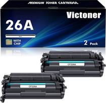 VICTONER 26A CF226A tonerio kasetė, suderinama su HP 26X CF226X Laserjet Pro MFP M426fdw M426fdn M426dw M402n M402dn M402dw M402dw M402d M402d M402 M426 serijos spausdintuvu, juoda, 2 vnt.