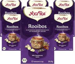 YOGI TEA, Rooibos, ajurvedinė ekologiška prieskonių ir žolelių arbata, natūraliai be kofeino, Rooibos, cinamono ir gvazdikėlių mišinys, Yogi Tea 6 Pack, 6 x 17 maišelių (iš viso 102 arbatos maišeliai)