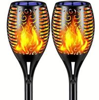 Lauko šviestuvai su įkraunama saulės baterija Flame, 51 cm., 2 vnt.