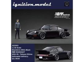 PRE-ORD3R Ignition Modeliukas 1/18 Blackbird (964) *MIDNIGHT* with Mr. Tatsuya Shima figure, black
