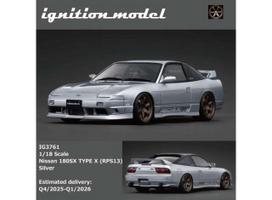 PRE-ORD3R Ignition Modeliukas 1/18 Nissan 180 SX TYPE X (RPS13), silver