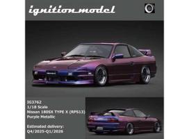 PRE-ORD3R Ignition Modeliukas 1/18 Nissan 180 SX TYPE X (RPS13), purple metallic
