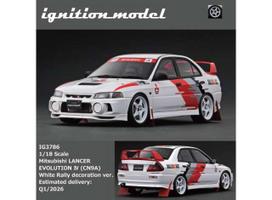 PRE-ORD3R Ignition Modeliukas 1/18 Mitsubishi Lancer Evolution IV (CN9A),white rally decoration version