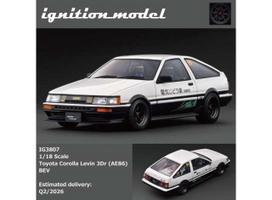 PRE-ORD3R Ignition Modeliukas 1/18 Toyota Corolla Levin 3Dr (AE86) BEV, white/black