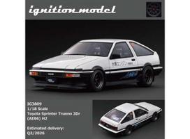 PRE-ORD3R Ignition Modeliukas 1/18 Toyota Sprinter Trueno 3Dr (AE86) H2, white/black