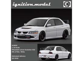 PRE-ORD3R Ignition Modeliukas 1/18 Mitsubishi Lancer Evolution VIII MR (CT9A), white