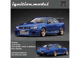 PRE-ORD3R Ignition Modeliukas 1/18 TOP SECRET 34GT-R (BNR34), blue metallic
