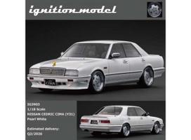 PRE-ORD3R Ignition Modeliukas 1/18 Nissan Cedric Cima (Y31), pearl white