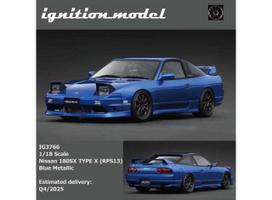 PRE-ORD3R Ignition Modeliukas 1/18 Nissan 180SX TYPE X (RPS13), blue metallic