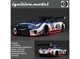 PRE-ORD3R Ignition Modeliukas 1/18 Nissan 35GT-RR LB-Silhouette Works GT, white/blue/red