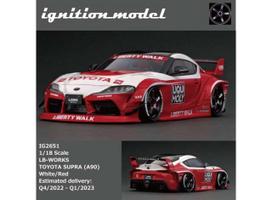 PRE-ORD3R Ignition Modeliukas 1/18 LB Works Toyota Supra (A90) 19 inch Wheels, white/red