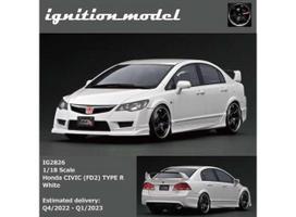 Ignition Modeliukas 1/18 Honda Civic (FD2) Type R 18 inch Wheels, white