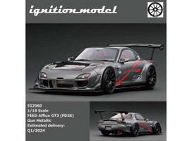 PRE-ORD3R Ignition Modeliukas 1/18 Mazda RX7 FEED Afflux GT3（FD3S）,gun metallic