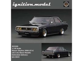 PRE-ORD3R Ignition Modeliukas 1/18 Nissan Skyline 2000 GT-X (GC110), black metallic
