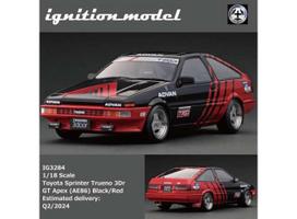 PRE-ORD3R Ignition Modeliukas 1/18 Toyota Sprinter Trueno 3dr GT Apex (AE86) *ADVAN*, red/black