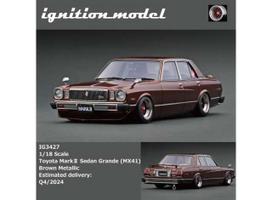 PRE-ORD3R Ignition Modeliukas 1/18 Toyota Mark II Sedan Grande (MX41), brown metallic