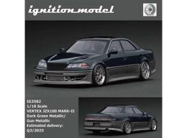 PRE-ORD3R Ignition Modeliukas 1/18 VERTEX JZX100 MARK-II, dark green metallic/gun metallic