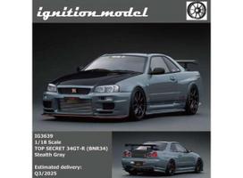 PRE-ORD3R Ignition Modeliukas 1/18 Top Secret 34GT-R (BNR34), stealth gray