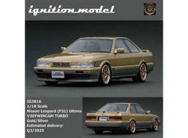 PRE-ORD3R Ignition Modeliukas 1/18 Nissan Leopard (F31) Ultima V30TWINCAM TURBO,  gold/silver