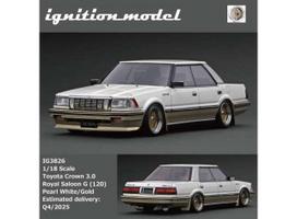 PRE-ORD3R Ignition Modeliukas 1/18 Toyota Crown 3.0 Royal Saloon G (120), pearl white/gold