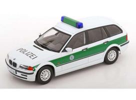 PRE-ORD3R KK - Scale Modeliukas 1/18 1999 BMW 3 series E46 Touring *German Polizei*, white/green