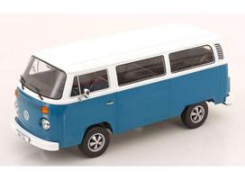 PRE-ORD3R KK - Scale Modeliukas 1/18 1972 Volkswagen T2b Bus with Fuchs Rims, blue/white