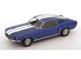 PRE-ORD3R KK - Scale Modeliukas 1/18 1968 Ford Mustang GT Fastback, blue/white