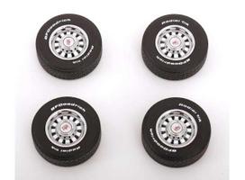 PRE-ORD3R KK - Scale Modeliukas 1/18 Ford Mustang rims and Tyre Set, black