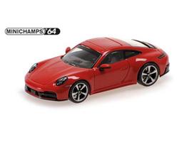 PRE-ORD3R Maxichamps Modeliukas 1/64 2025 Porsche 911 (992.2) Carrera, red