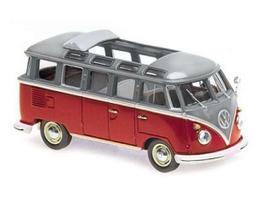 PRE-ORD3R Maxichamps Modeliukas 1/43 1961 Volkswagen T1 Samba Bus, grey/red