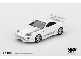 PRE-ORD3R Mini GT Modeliukas 1/64 2014 Toyota Supra MK4 (A80) Veilside Combat V-I, white pearl metallic