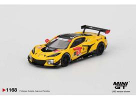 PRE-ORD3R Mini GT Modeliukas 1/64 2025 Chevrolet Corvette Z06 GT3 R #3 Pratt Miller Motorsports Daytona 24 hrs, yellow/red