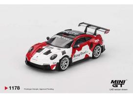 PRE-ORD3R Mini GT Modeliukas 1/64 2025 Porsche 911 (992) GT3 RS Weissach Ring Taxi, white/red