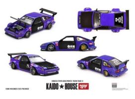 PRE-ORD3R Mini GT Kaido House Modeliukas 1/64 1983 Toyota AE86 Sprinet Trueno Kaido Touge V1, purple