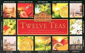 "Ahmad Tea Twelve Teas" - 12 skirtingų skonių juodosios ir žaliosios arbatos rūšių - 60 atskirai supakuotų, aromatingai uždarytų arbatos maišelių, 120 g arbatos