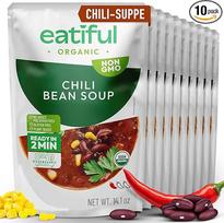 "EATIFUL" čili sriuba, paruošta valgyti veganiška čili pupelių sriuba, pagaminta iš ekologiškų daržovių, daržovių, be glitimo, be GMO, 400 g (10 vnt.)