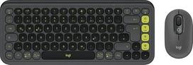 "Logitech POP ICON" kombinuotosios "Bluetooth" klaviatūros ir pelės rinkinys, patogus rašymas, programuojami mygtukai, tylūs paspaudimai, lengvas perjungimas iki 3 įrenginių
