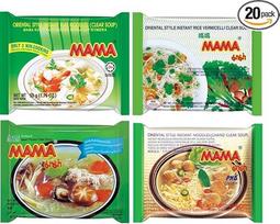 "Sebuya Asia Soups Collection" - 20 greito paruošimo makaronų sriubų mišinys su ryžių makaronais, plokščiais ryžių makaronais, stikliniais makaronais ir vermišeliais - keturios rūšys, kad būtų galima mėgautis įvairove ir lengvai mėgautis