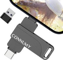 256GB USB atmintinė telefonui, išorinė saugykla nuotraukų ir vaizdo įrašų atsarginėms kopijoms be programėlės, 3 in 1 USB atmintinė, suderinama su telefonu / nešiojamuoju kompiuteriu / "Android" / asmeniniu kompiuteriu