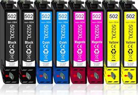 502 XL rašalo kasetė, suderinama su "Epson" 502XL "Epson Expression Home XP-5100 XP-5105 XP-5150 XP-5155 Workforce WF-2860 DWF WF-2865 DWF WF-2880 DWF (8 pakuotės)
