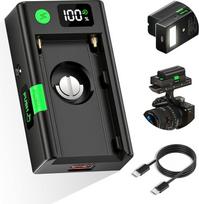 CITYORK atnaujinta NP-F baterijos adapterio plokštė, skirta NP-F550 NP-F570 NP-F750 NP-F770 NP-F770 NP-F960 NP-F970 NP-F970 NP-F980 baterijoms su LCD ekranu ir USB-C PD kabeliu
