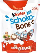 kinder Schoko-Bons - kreminiai kinder šokoladiniai saldainiai su pieno grietinėle ir švelniu pienišku šokoladu - 1 pakuotė po 200 g