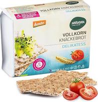 Naturata Organic Delikatess viso grūdo traškučiai - 250 g | traškūs ir orūs dėl krekingo lede | Demeter kokybė | be palmių aliejaus ir mielių | veganiški ir turtingi skaidulomis
