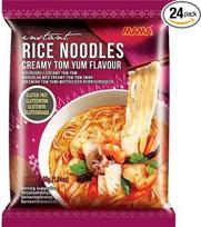 Sebuya MAMA Momentiniai ryžių makaronai Creamy Tom Yum - Tailando makaronų sriuba be glitimo - Greita azijietiška sriuba su citrinžolių ir čili aromatu - Momentiniai ryžių makaronai be glitimo