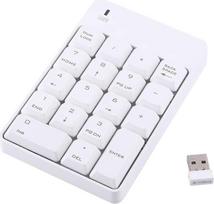 "Cuifati" 2.4G belaidė USB skaitmeninė klaviatūra Nr. 18 klavišų Nešiojamojo kompiuterio lengva kompaktiška skaitmeninė klaviatūra su belaidžiu ir aiškiu ryšiu (balta)