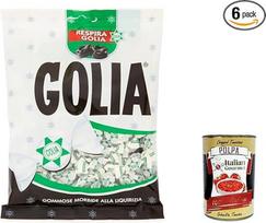 "Golia" minkšti saldumynai su saldymedžiu 6 x 160 g maišelyje, užpildyti guminiai saldainiai su saldymedžiu ir mentoliu, kvėpavimo gaiviklis, itališki saldainiai + itališka gurmaniška polpa