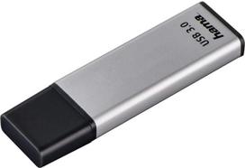 "Hama" 128GB USB 3.0 duomenų atmintinė 90MB/s duomenų perdavimo greičio USB atmintinė su ąsele, skirta pritvirtinti prie raktų žiedo Atmintinė Atmintinė su užrakinamu dangteliu, pvz., skirta "Windows" / "MacBook", sidabrinė