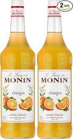 "Monin" apelsinų sirupas (1 x 1,0 l), skirtas kokteiliams ir desertams - citrusinių vaisių užtaisas, pagamintas iš aukštos kokybės ingredientų, universalus naudoti (2 vnt.)